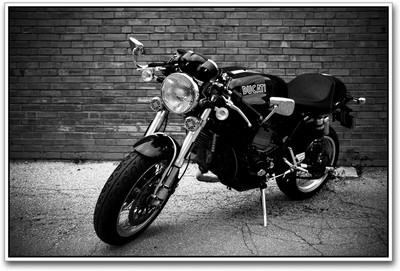 Ducati Super Bike black and white Paper Print(12 inch X 18 inch)