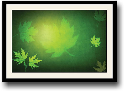 

Green leaves design Fine Art Print(10 inch X 14 inch, Framed)