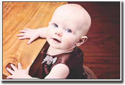 

Baby in Maroon dress Fine Art Print(12 inch X 18 inch, Rolled)
