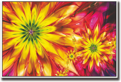 

Red and yellow artistic flowers Fine Art Print(12 inch X 18 inch, Rolled)