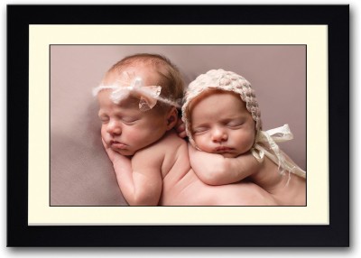 

Two Cute Little Babies Fine Art Print(14 inch X 20 inch, Framed)