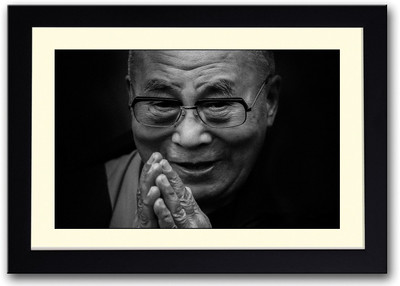 

Dalai Lama Black & White Fine Art Print(14 inch X 20 inch, Framed)