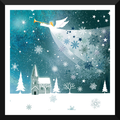

Tallenge - Christmas Art - Snow Angel - Medium Size Ready To Hang Framed Digital Art Print On Photographic Paper(18 inch X 18 inch, Framed)