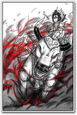 

Lord Shiva riding Paper Print(18 inch X 12 inch)