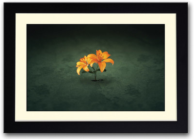 

Amazing Orange Flower Fine Art Print(14 inch X 20 inch, Framed)