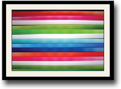 

Horizontal abstract colored stripes Fine Art Print(10 inch X 14 inch, Framed)