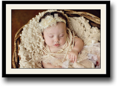 

Cute baby with pearl necklace Fine Art Print(10 inch X 14 inch, Framed)