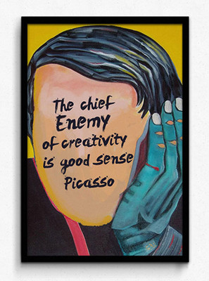 Seven Rays Picasso - Enemy of Creativity Framed (Small)(19 inch X 13 inch)