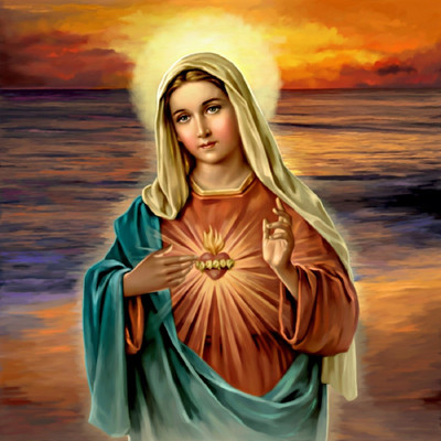 

Mother Mary Painting Canvas Art(12 inch X 12 inch)