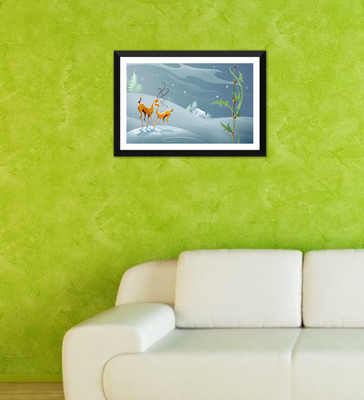 

Tallenge - Christmas Art - Winter WOn Paper Print(17 inch X 12 inch, Framed)