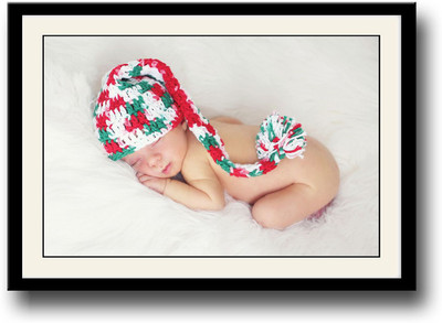 

Baby with colored hat Fine Art Print(10 inch X 14 inch, Framed)