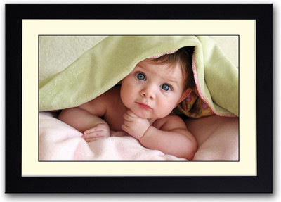 

Adorable baby in green Blanket Fine Art Print(14 inch X 20 inch, Framed)