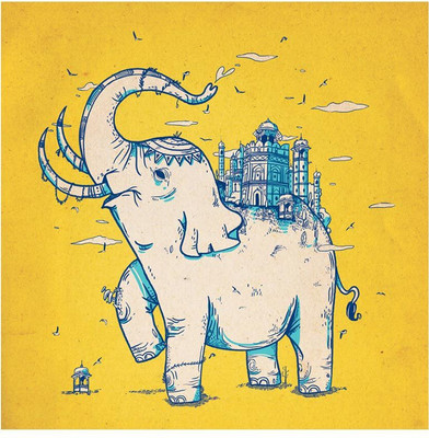 

Elephant Monument Yellow Fine Art Print(20 inch X 20 inch, Rolled)