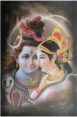 

Bm Traders Texture Art Work Painting Of Shiv Parvati Unframed Rolled Poster Big (25 X 36 Inches) Paper Print(36 inch X 25 inch, Rolled)