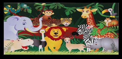 

Bm Traders Kids Zoo With Black Border Unframed Wall Sticker Poster (20 X 40 Inches) Fine Art Print(20 inch X 40 inch, Rolled)