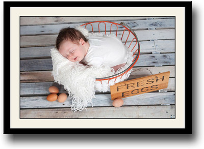 

Cute baby in Egg basket Fine Art Print(10 inch X 14 inch, Framed)