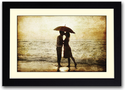 

Kiss love Umbrella Fine Art Print(14 inch X 20 inch, Framed)