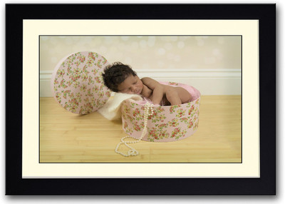 

Baby Sleeping In Pink Box Fine Art Print(14 inch X 20 inch, Framed)