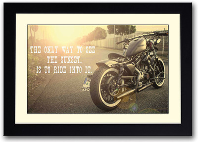 

Motorcycle sunset ride Fine Art Print(14 inch X 20 inch, Framed)