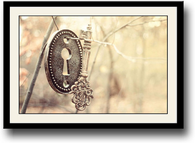 

Vintage key and keyhole Fine Art Print(10 inch X 14 inch, Framed)