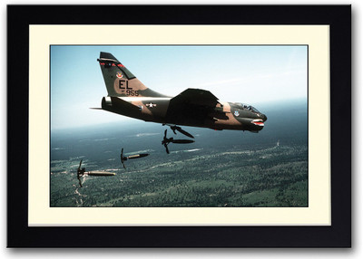 

Fighter Plane Dropping Missiles Fine Art Print(14 inch X 20 inch, Framed)