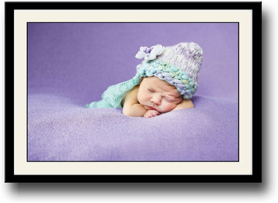 

Cute baby sleeping on a purple blanket Fine Art Print(10 inch X 14 inch, Framed)