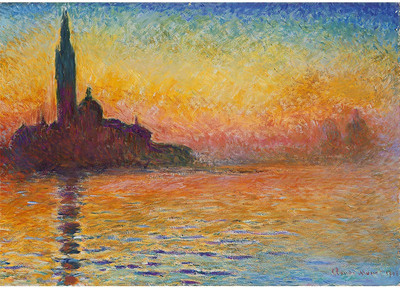 

Old Masters Collection - Sunset In Venice By Claude Monet - Ready To Frame Framed Digital Art Print On Photographic Paper(24 inch X 18 inch, Rolled)