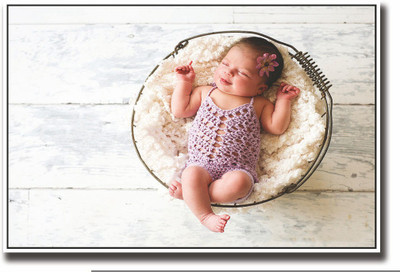 

Posterhouzz Cute little baby in basket Fine Art Print(12 inch X 18 inch, Rolled)