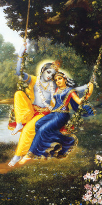

RADHA KRISHNA TREE 24X48 INCHES Fine Art Print(48 inch X 24 inch)