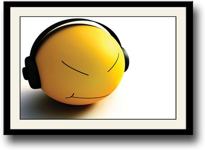 

Smiley Listening to Music Fine Art Print(10 inch X 14 inch, Framed)