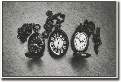 

3 Vintage clocks Fine Art Print(12 inch X 18 inch, Rolled)