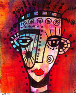 

Posterhouzz Poster - Lady painting 02 Fine Art Print(18 inch X 12 inch, Rolled)