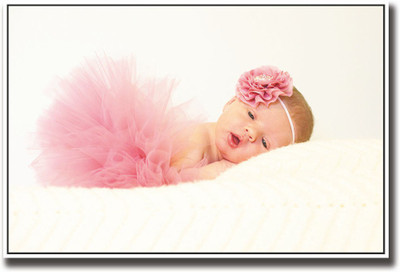 

Baby girl with pink flower Fine Art Print(12 inch X 18 inch, Rolled)
