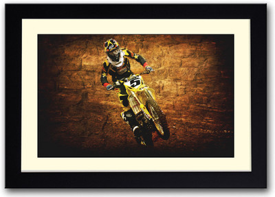 

Vintage Motocross Fine Art Print(14 inch X 20 inch, Framed)