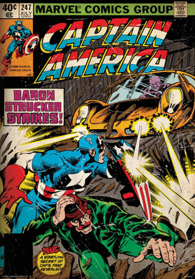 

Captain America strikes poster (Officially Licensed) Paper Print(36 inch X 24 inch, Rolled)