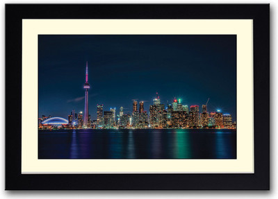 

Skyscrapers at Night Fine Art Print(14 inch X 20 inch, Framed)