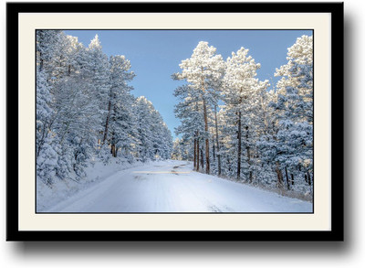 

Snow Covered Road Fine Art Print(10 inch X 14 inch, Framed)