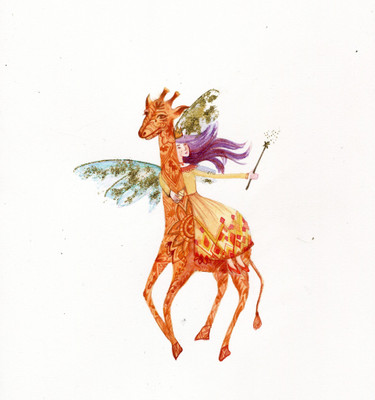 

Art For Kids - Angel Riding Giraffe - Medium Size Rolled Digital Art Print On Photographic Paper(18 inch X 18 inch, Rolled)