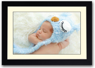 

Cute Newborn With Blue Hat Fine Art Print(14 inch X 20 inch, Framed)