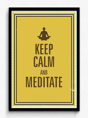 Seven Rays Keep Calm and Meditate Framed (Small)(19 inch X 13 inch)