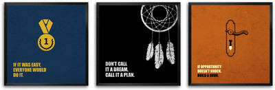 

Do It, Dream, If Opportunity Business Quotes (Set Of 3) Paper Print(8.8 inch X 8.8 inch, Framed)