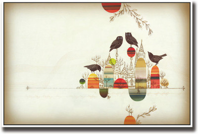 

Owls and Birds abstract Fine Art Print(12 inch X 18 inch, Rolled)