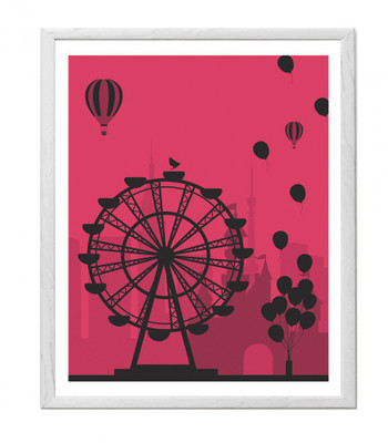 Hulkut Balloony Bird Art Print with white frame 20 * 25 Inches Fine Art Print(27 inch X 1 inch, Framed)