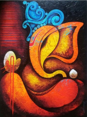 

GANESH JI PAINTING WALL POSTER HD Fine Art Print(19 inch X 13 inch, Rolled)