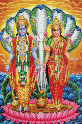 

ESP Creation Lord Vishanu And Maa Lakshmi 24x36 Inch Paper Poster Paper Print(36 inch X 24 inch, Rolled)