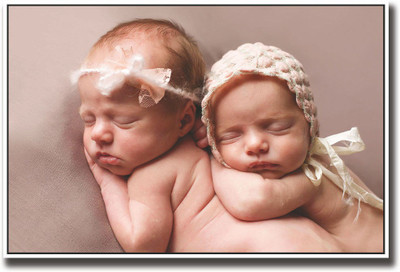 

Two cute little babies Fine Art Print(12 inch X 18 inch, Rolled)