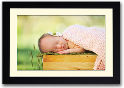 

Cute Baby On Wooden Bench Fine Art Print(14 inch X 20 inch, Framed)