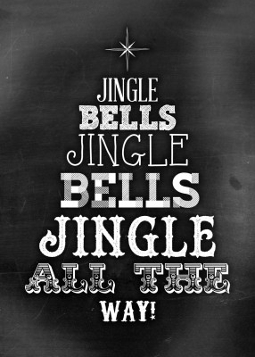 

Tallenge - Christmas Art - Chalkboard Graphic - Jingle Bells - Unframed Rolled A3 Size Poster Paper Print(16.5 inch X 11.6 inch, Rolled)