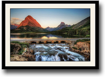 

Water flowing under Bridge Fine Art Print(10 inch X 14 inch, Framed)