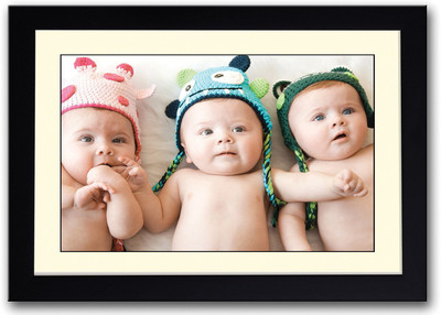 

Three Cute Babies With Hats Fine Art Print(14 inch X 20 inch, Framed)